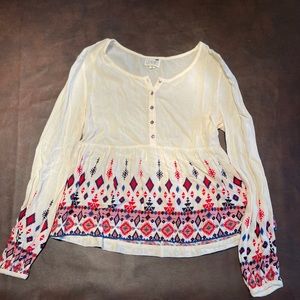 Long sleeve printed top